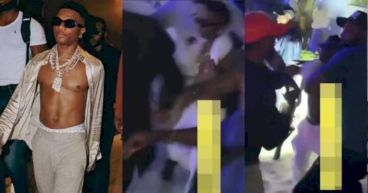 Man cries loudly after he got punched by Wizkid and bouncer over alleged diamond pendant theft (Video)