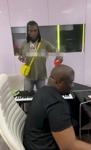 Burna Boy and Don Jazzy spotted in the studio making music together (Video)