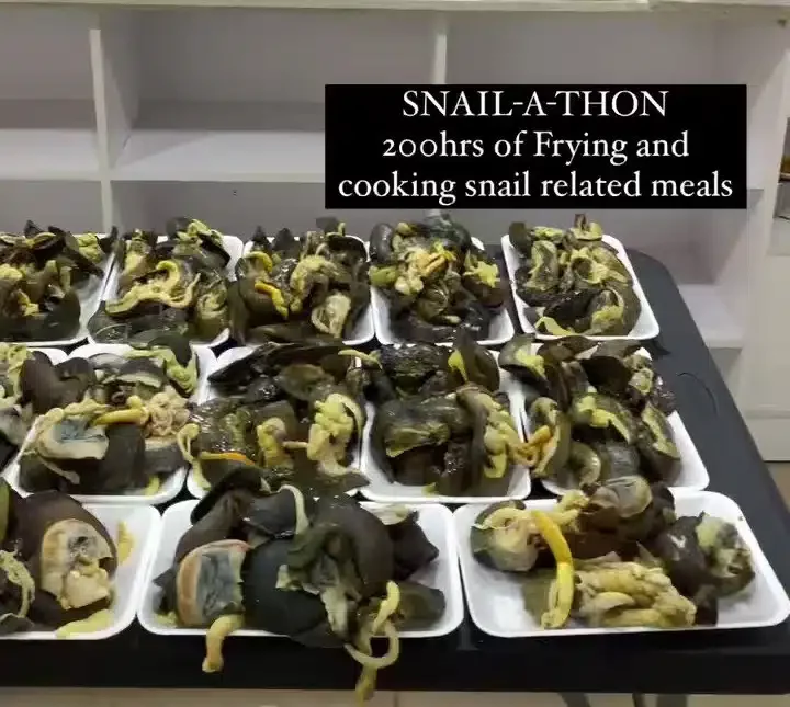 Nigerians groan as lady kick starts 200-hour Snail-A-Thon (Video)