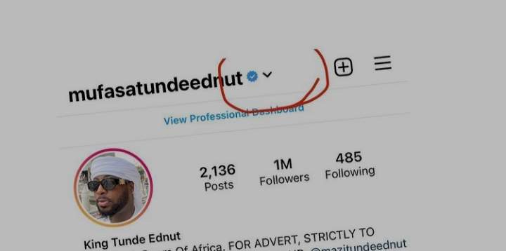 'If you give up, na you lose' - Tunde Ednut hits one million followers, gets verified in 5 weeks on IG