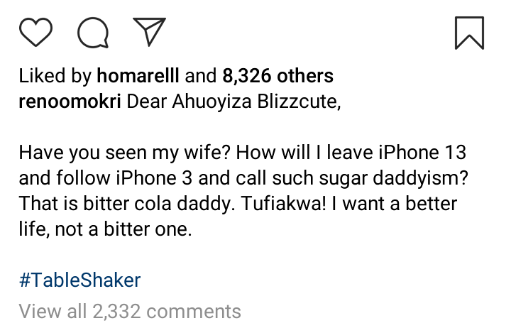 'How will I leave iPhone 13 to follow iPhone 3?' - Reno Omokri replies lady who wanted him as her sugar daddy