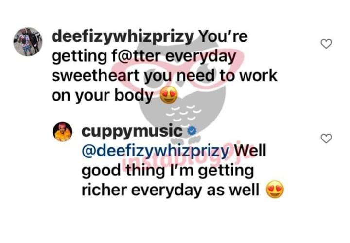 'She knows how to handle trolls' - Reactions as Cuppy replies fan who said she's getting fatter everyday