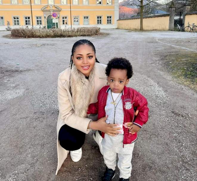 Nigerians react to Nini Ivy's comment about Regina Daniels' one-year-old son, Munir