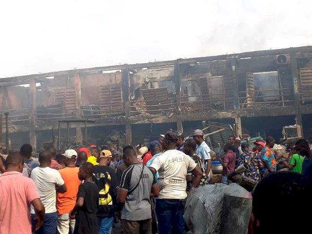 Goods worth millions of Naira destroyed as Ladipo market is gutted by fire (photos/video)