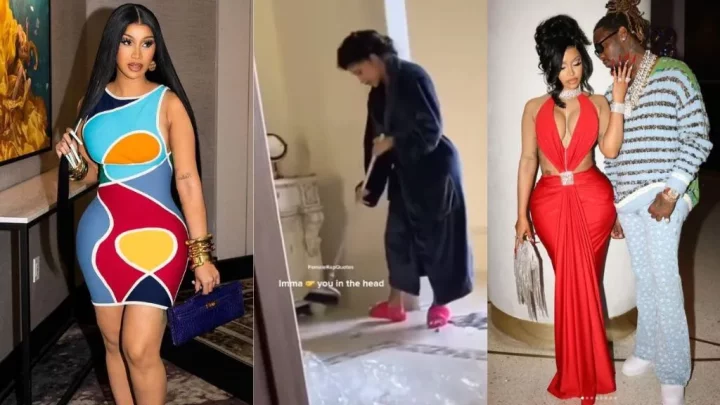 I thought Cardi B says she doesn't cook - Video of Offset mocking her as she cleans the house sparks reactions (Watch)