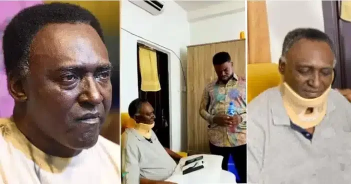 Prophet shares video of veteran actor Clem Ohameze's condition, gifts him N500k cash (Video)