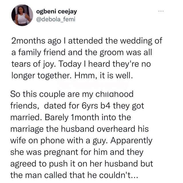 Man attempts to 'end it all' after discovering his wife is pregnant for another man barely 1 month after their wedding