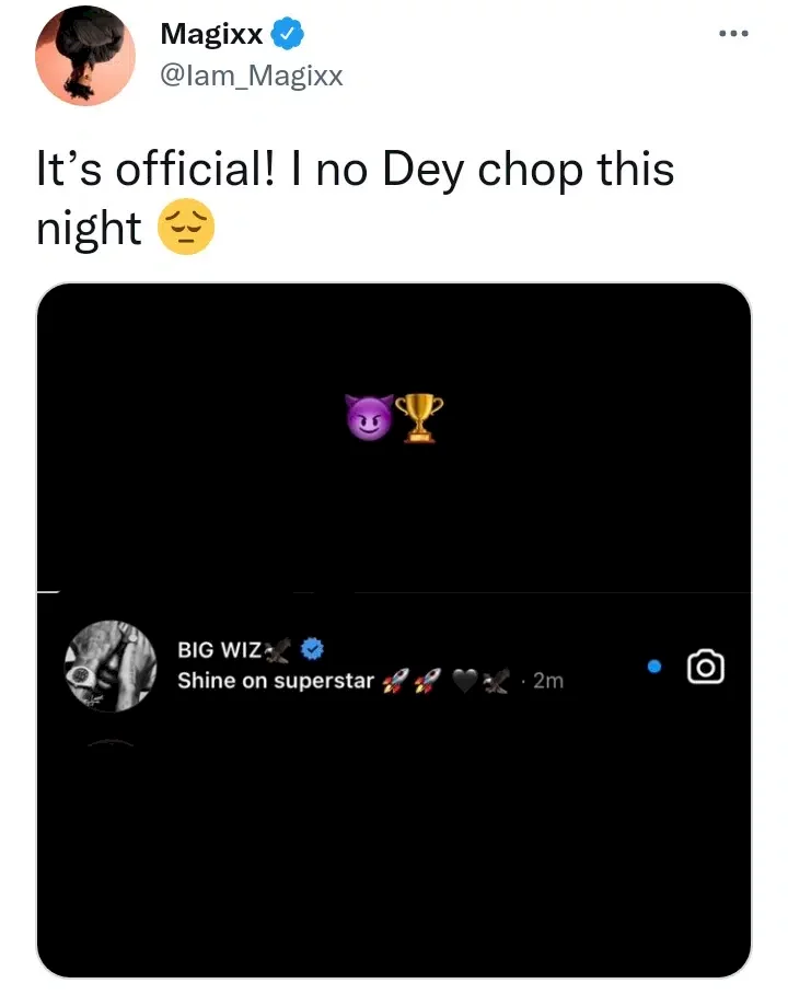 Marvin's artiste, Magixx shares the message he received from Wizkid; vows not to eat over the excitement