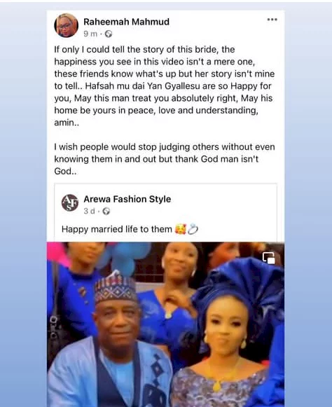 'Stop judging others without knowing them' - Nigerian woman defends young lady against trolls mocking her for marrying an older man (video)