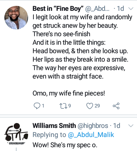 'You Carry Eye Go Market' - Nigerian Muslim Man Gushes OVer His Wife's Beauty and Virtues