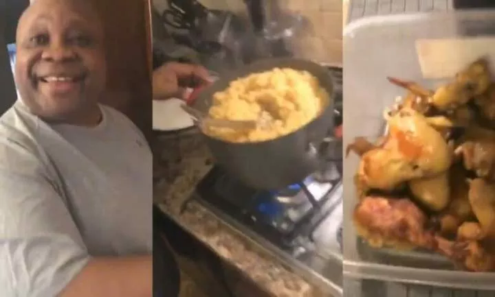 "Daddy Hilda" - Netizens drool as Governor Adeleke shows off his superb culinary skills (Video)