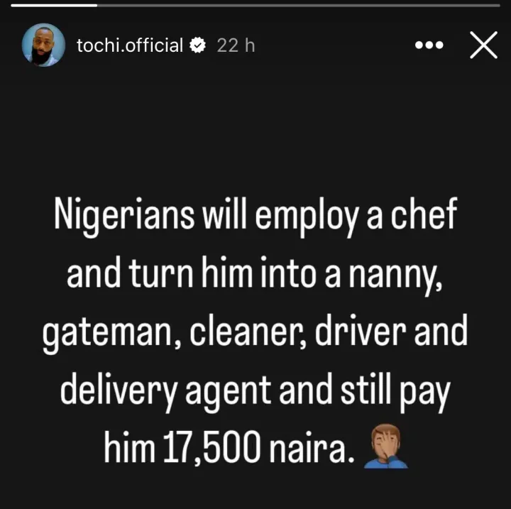 Tochi calls out Nigerian employers for exploiting workers