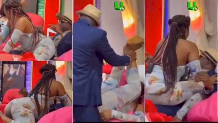 Controversial relationship counsellor, Lutterodt displays 'new wild sex styles with a lady on live TV (video)