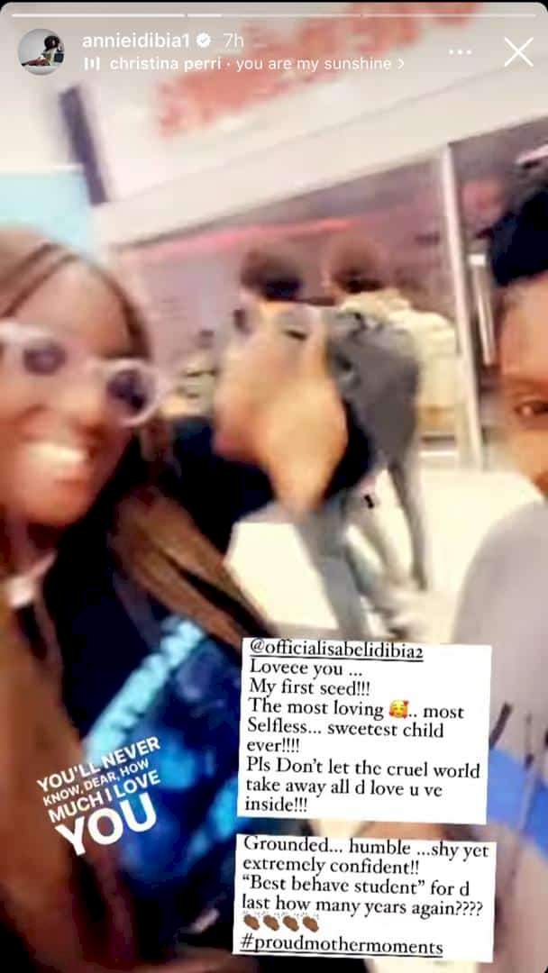 'It's hard to let you go' - Annie Idibia emotional as daughter, Isabel, jets out of Nigeria