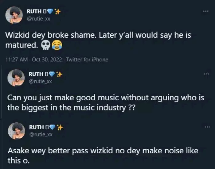 Wizkid FC goes on rampage as media personality refers to singer as 'immature' for broke shaming other singers