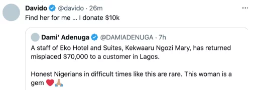 Find Her for Me - Davido Sets to Reward Lady Who Returns Misplaced $70,000 To Customer With $10000