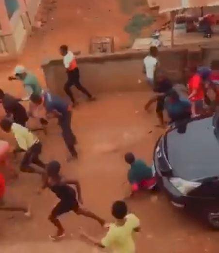 Fresh Auchi Polytechnic graduates drives over a man while spraying cash in celebration of graduation (Video)