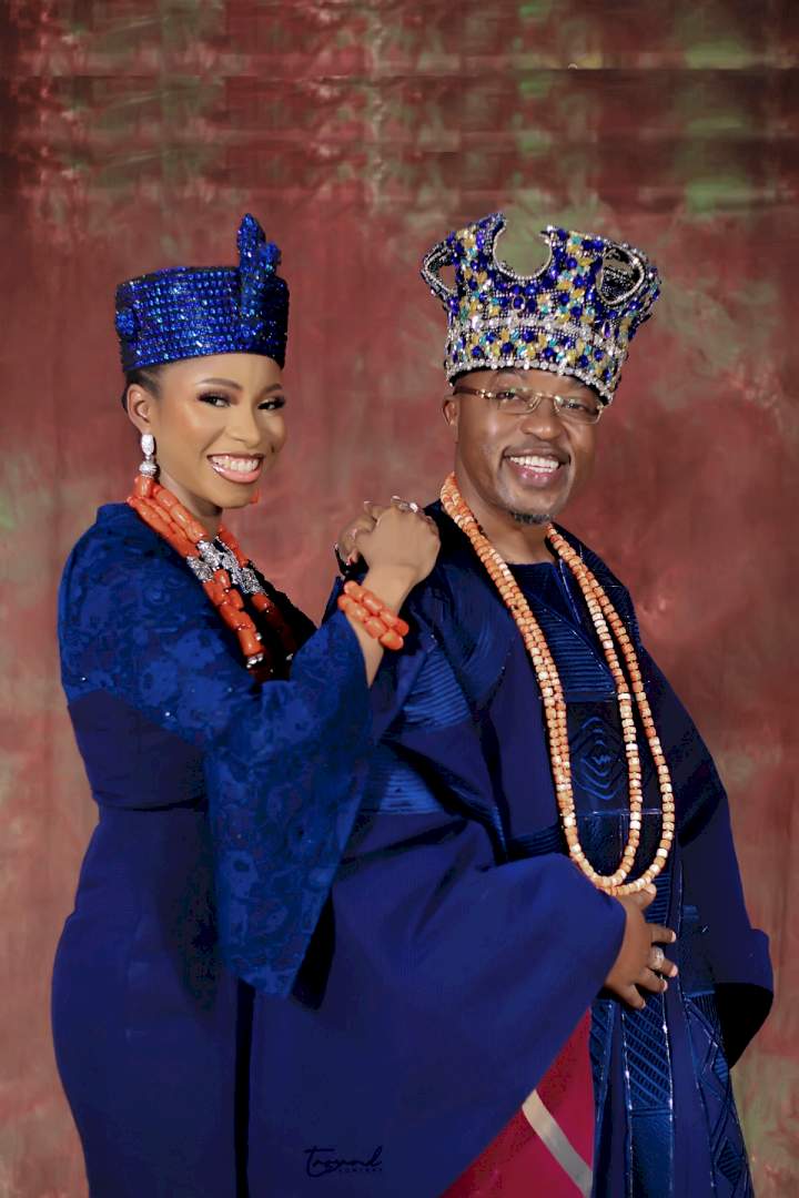 Olowu of Iwo shares lovely photos of himself and his new wife