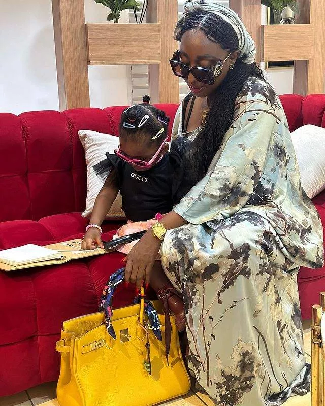 Actress, Ini Edo shares rare photo with her daughter as she celebrates Father's day