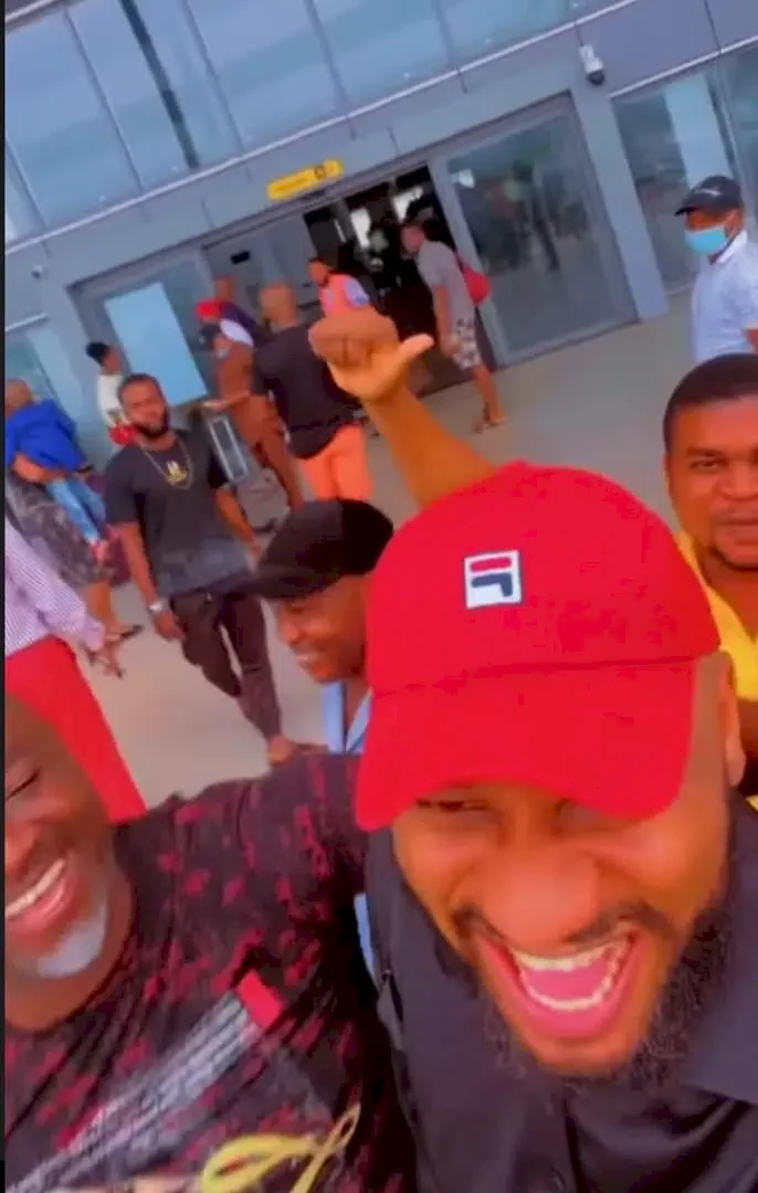 Yul Edochie reacts after being teased at airport for taking a second wife (Video)