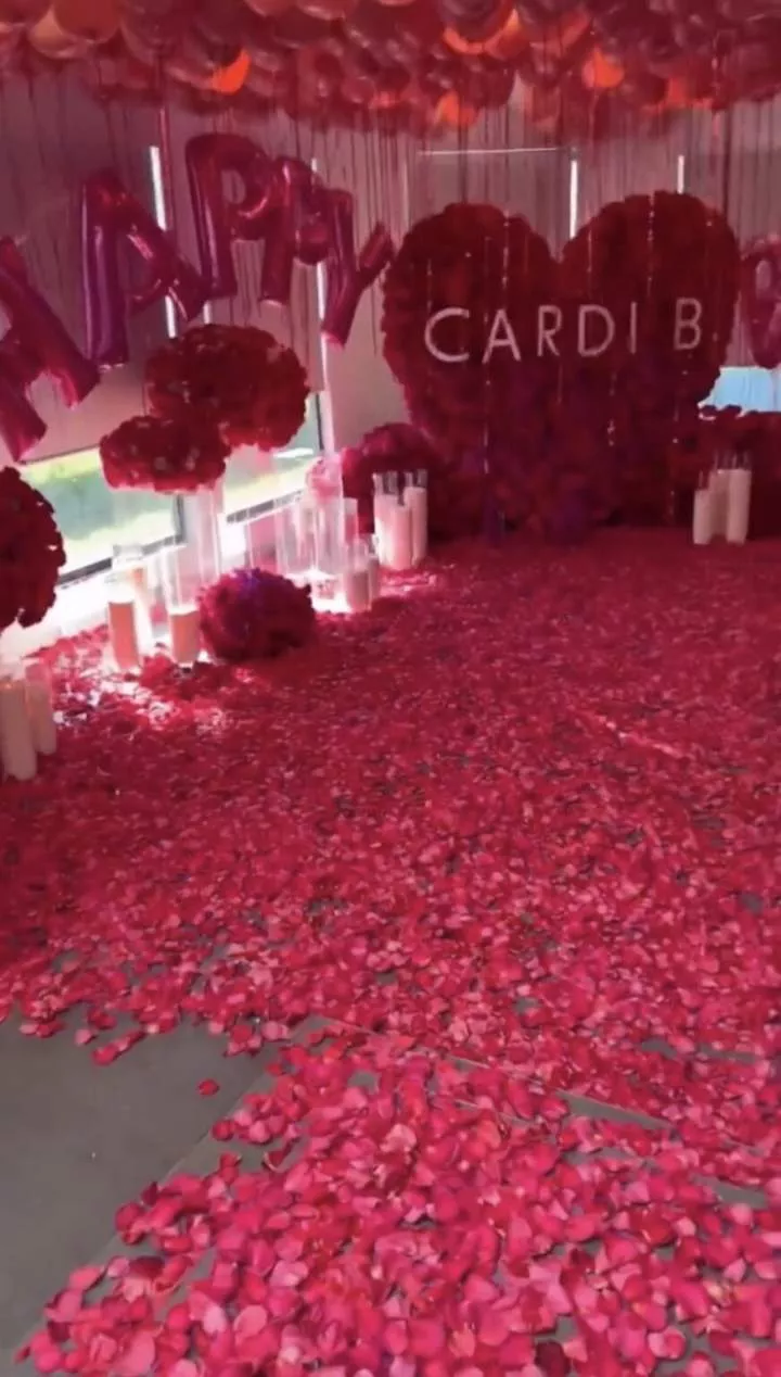 Offset celebrates Cardi B's birthday in a big way, decorates house with flower petals