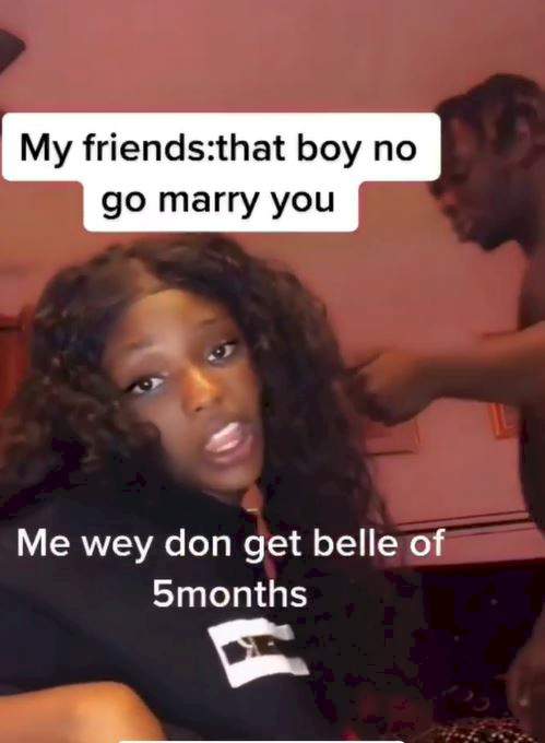 Lady celebrates being 5 months pregnant for boyfriend who friends feared wouldn't marry her (Video)