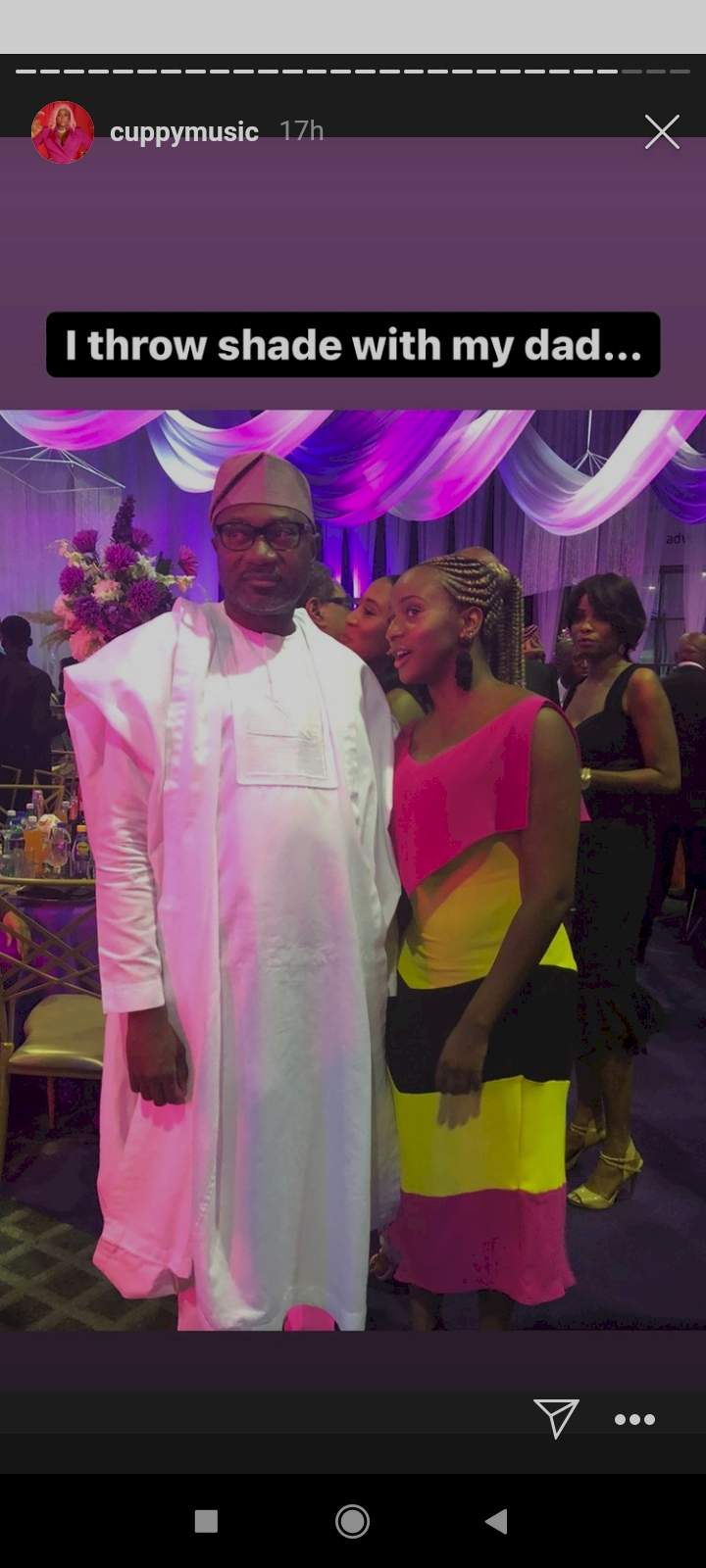 'I beg for money from my dad' - DJ Cuppy list things she does with Femi Otedola (Photo)