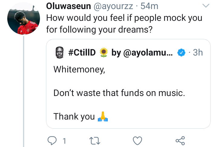 Shortly After Debut Song, Fan Begs Whitemoney Not To Waste BBNaija Prize Money On Music
