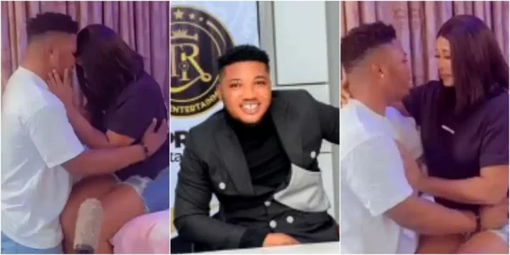 "I'm back with my babe, no true love for outside"- Temitope Topright says after actress refuses to kiss him on set