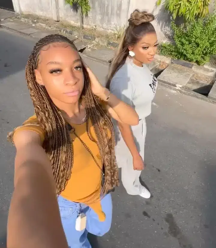 'They look like twin sisters' - Danielle Edochie shares adorable video with mom as they step out together