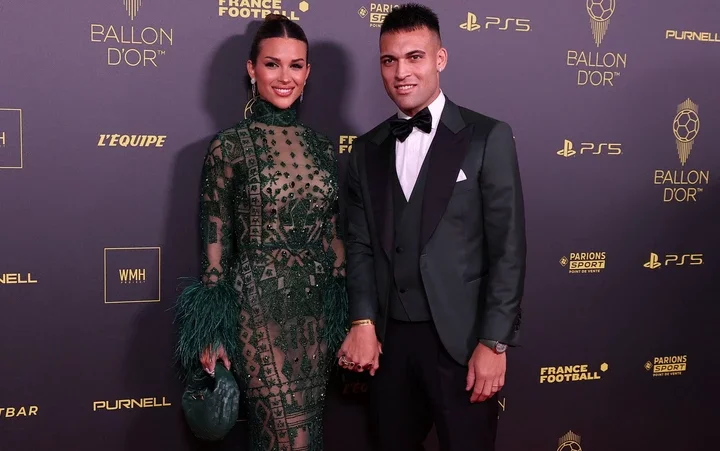 Lautaro Martinez and Agustina Gandolfo at the Ballon d'Or ceremony on Monday night