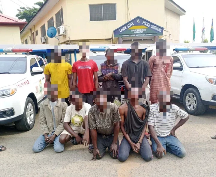 Two robbery victims rescued; 26 suspects arrested as police raid uncompleted buildings in Lagos.