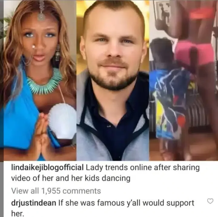'If she were famous, y'all will support her' - Justin Dean throws shade at Korra Obidi as he reacts to video of mom dancing in underwear
