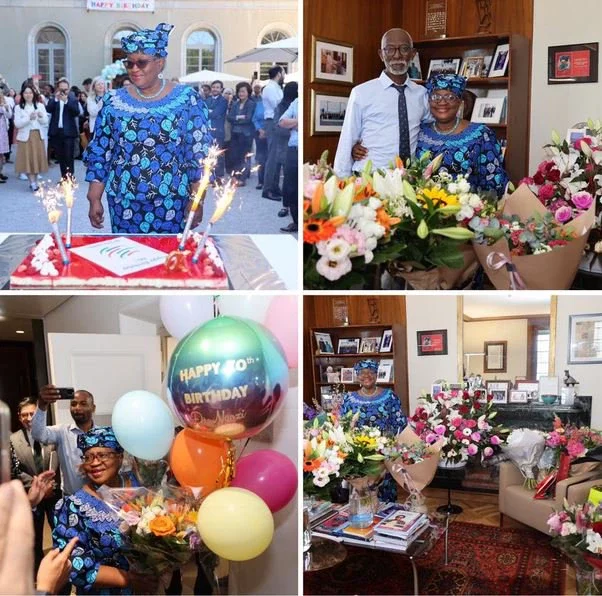 Ngozi Okonjo-Iweala Celebrates 70th Birthday With Her Husband And Staff Of World Trade Organization (Photos)