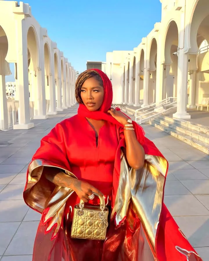 Fans react to Tiwa Savage's Saudi Arabia Photos on Social media