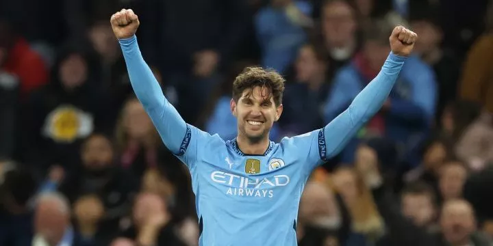 Manchester City defender John Stones celebrating