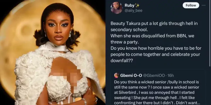 "Beauty Tukura was a bully in secondary school" - School mate cries out