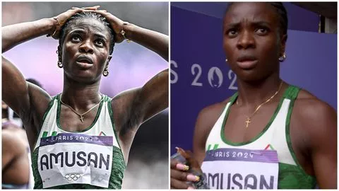 BREAKING: Heartbreak for Nigeria as Tobi Amusan crashes out of Paris 2024 Olympics