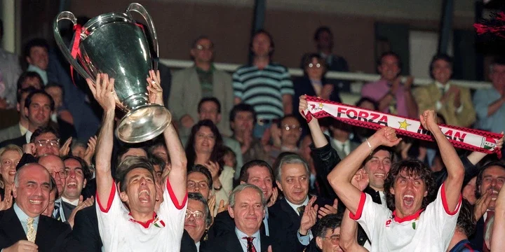 Mauro Tassotti lifting the Champions League