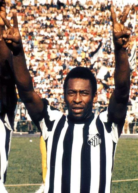 The late Pele for Santos -- Image credit: Imago