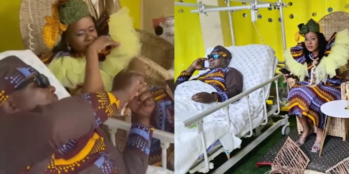 "By fire by force" - Reactions as South African groom gets married to his bride on hospital bed