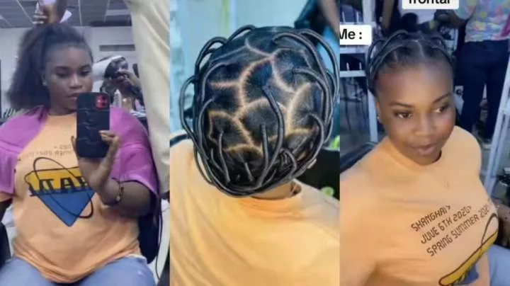 "I dey cut my coat according to my size" - Lady says as she shows off Christmas hair