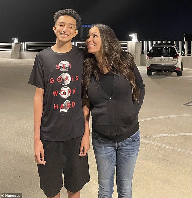 Megan Garcia is pictured with her son Sewell Setzer III, who killed himself in February after spending months talking to a Character.AI chatbot he fell in love with