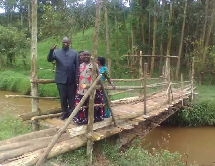 "Shame on you" - Ugandan Senator gets called out after proudly showing off bridge he constructed for his constituents