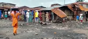 Goods worth millions of naira destroyed as fire razes 40 shops in Ibadan