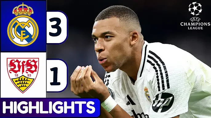 Real Madrid 3 - 1 VfB Stuttgart (Sep-17-2024) Champions League Highlights