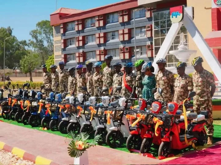 Nigerian Army rewards outstanding soldiers with electric motorcycles