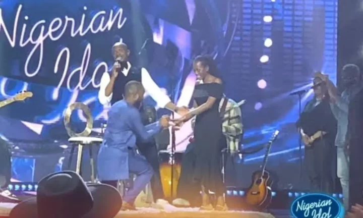 Nigerian Idol contestants, Rosy, Joszef get engaged on stage (Video)