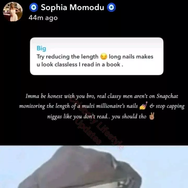 Sophia Momodu fires back at comment about her long nails