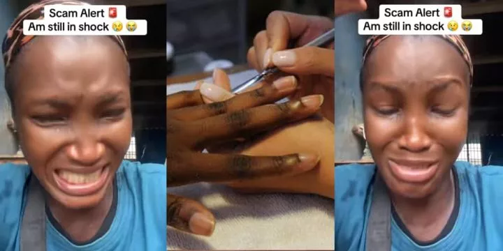 Nail tech weeps as customer flees without paying ₦23,500 after fixing nails and lashes Nail tech weeps as customer flees without paying ₦23,500 after fixing nails and lashes